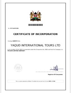 Certificate of Incorporation